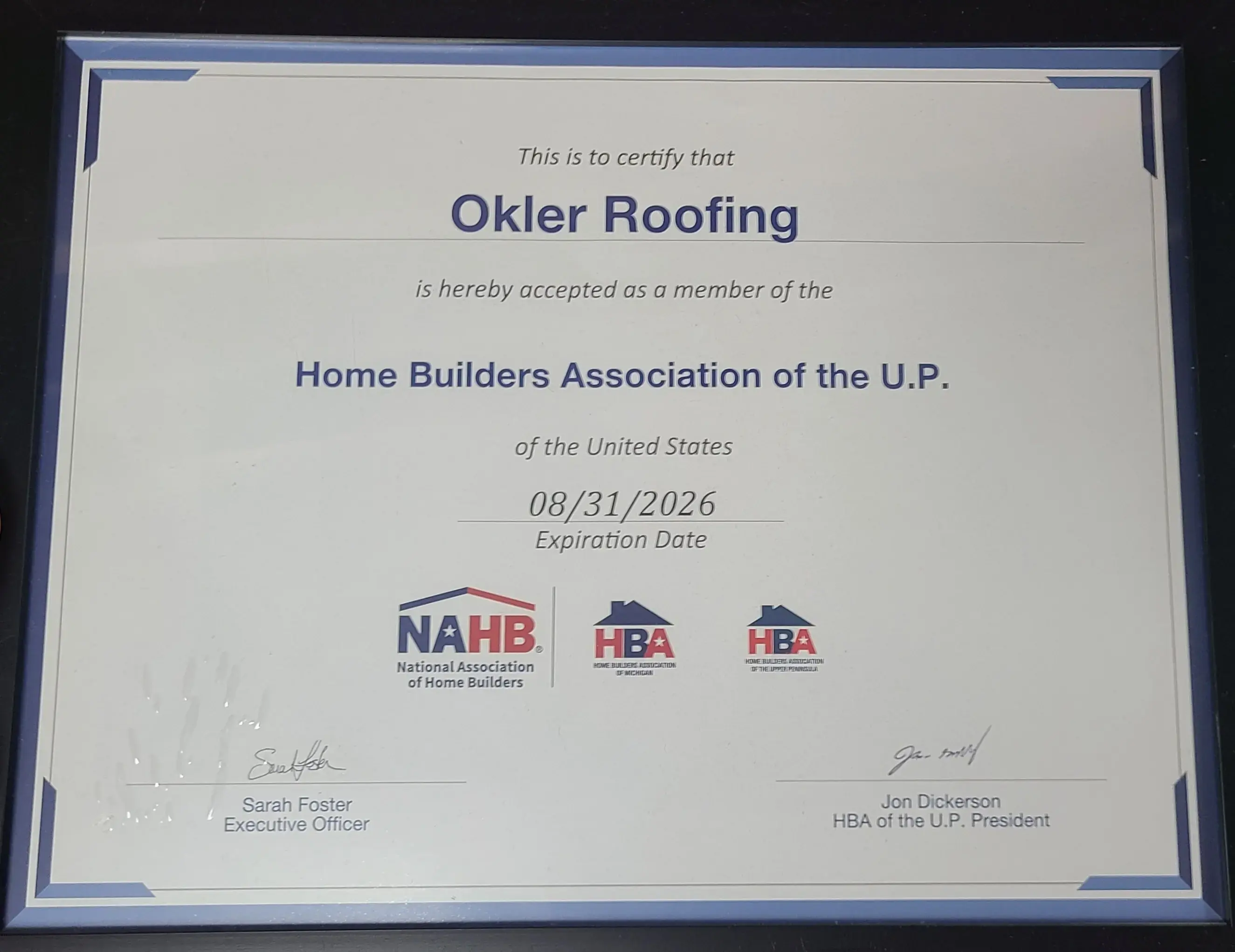 Okler Roofing — Badge 5