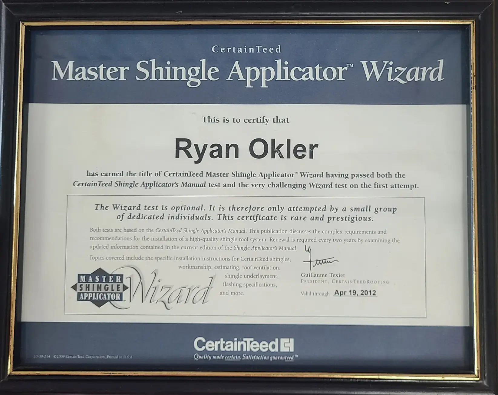 Okler Roofing — Badge 6